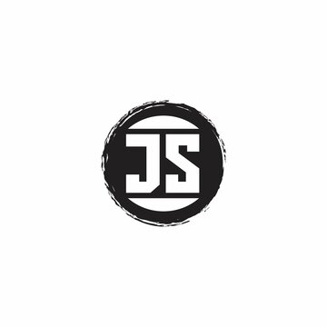 JS Logo Initial Letter Monogram with abstrac circle shape design template