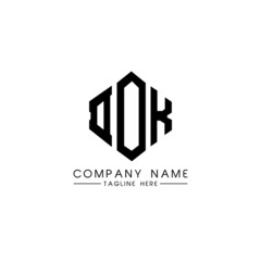 DOK letter logo design with polygon shape. DOK polygon logo monogram. DOK cube logo design. DOK hexagon vector logo template white and black colors. DOK monogram, DOK business and real estate logo. 