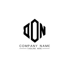 DON letter logo design with polygon shape. DON polygon logo monogram. DON cube logo design. DON hexagon vector logo template white and black colors. DON monogram, DON business and real estate logo. 