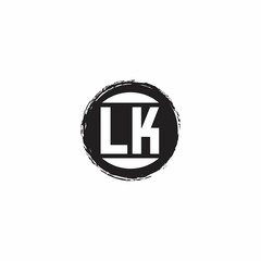 LK Logo Initial Letter Monogram with abstrac circle shape design template