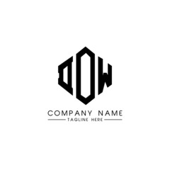 DOW letter logo design with polygon shape. DOW polygon logo monogram. DOW cube logo design. DOW hexagon vector logo template white and black colors. DOW monogram, DOW business and real estate logo. 