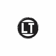 LT Logo Initial Letter Monogram with abstrac circle shape design template