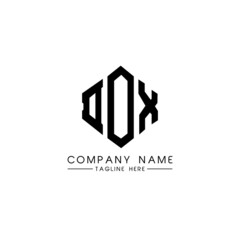 DOX letter logo design with polygon shape. DOX polygon logo monogram. DOX cube logo design. DOX hexagon vector logo template white and black colors. DOX monogram, DOX business and real estate logo. 