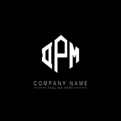 DPM letter logo design with polygon shape. DPM polygon logo monogram. DPM cube logo design. DPM hexagon vector logo template white and black colors. DPM monogram, DPM business and real estate logo. 