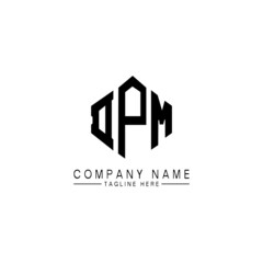 DPM letter logo design with polygon shape. DPM polygon logo monogram. DPM cube logo design. DPM hexagon vector logo template white and black colors. DPM monogram, DPM business and real estate logo. 
