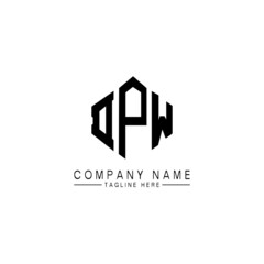 DPW letter logo design with polygon shape. DPW polygon logo monogram. DPW cube logo design. DPW hexagon vector logo template white and black colors. DPW monogram, DPW business and real estate logo. 