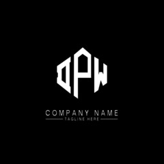 DPW letter logo design with polygon shape. DPW polygon logo monogram. DPW cube logo design. DPW hexagon vector logo template white and black colors. DPW monogram, DPW business and real estate logo. 