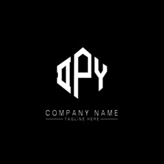 DPY letter logo design with polygon shape. DPY polygon logo monogram. DPY cube logo design. DPY hexagon vector logo template white and black colors. DPY monogram, DPY business and real estate logo. 