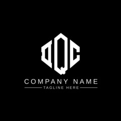 DQC letter logo design with polygon shape. DQC polygon logo monogram. DQC cube logo design. DQC hexagon vector logo template white and black colors. DQC monogram, DQC business and real estate logo. 