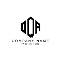 DQA letter logo design with polygon shape. DQA polygon logo monogram. DQA cube logo design. DQA hexagon vector logo template white and black colors. DQA monogram, DQA business and real estate logo. 