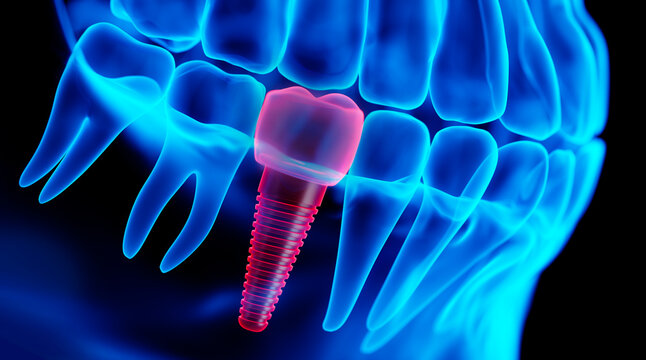 Zahnimplantat X Ray 3D Illustration
