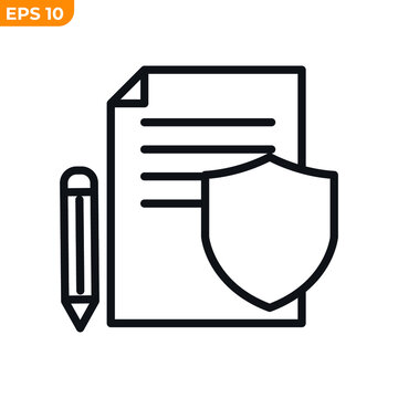 document insurance icon symbol template for graphic and web design collection logo vector illustration