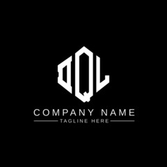 Fototapeta premium DQL letter logo design with polygon shape. DQL polygon logo monogram. DQL cube logo design. DQL hexagon vector logo template white and black colors. DQL monogram, DQL business and real estate logo. 