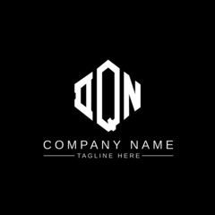 DQN letter logo design with polygon shape. DQN polygon logo monogram. DQN cube logo design. DQN hexagon vector logo template white and black colors. DQN monogram, DQN business and real estate logo. 