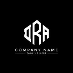 DRA letter logo design with polygon shape. DRA polygon logo monogram. DRA cube logo design. DRA hexagon vector logo template white and black colors. DRA monogram, DRA business and real estate logo. 