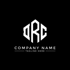 DRC letter logo design with polygon shape. DRC polygon logo monogram. DRC cube logo design. DRC hexagon vector logo template white and black colors. DRC monogram, DRC business and real estate logo. 