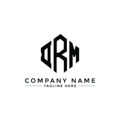 DRM letter logo design with polygon shape. DRM polygon logo monogram. DRM cube logo design. DRM hexagon vector logo template white and black colors. DRM monogram, DRM business and real estate logo. 