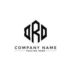 DRO letter logo design with polygon shape. DRO polygon logo monogram. DRO cube logo design. DRO hexagon vector logo template white and black colors. DRO monogram, DRO business and real estate logo. 