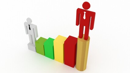 3d rendering Stock market online business concept. business Graph successful business team
