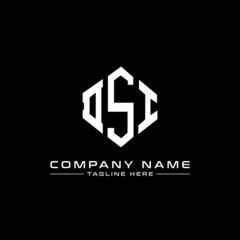 DSI letter logo design with polygon shape. DSI polygon logo monogram. DSI cube logo design. DSI hexagon vector logo template white and black colors. DSI monogram, DSI business and real estate logo. 