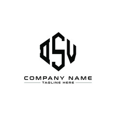 DSV letter logo design with polygon shape. DSV polygon logo monogram. DSV cube logo design. DSV hexagon vector logo template white and black colors. DSV monogram, DSV business and real estate logo. 