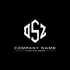 DSZ letter logo design with polygon shape. DSZ polygon logo monogram. DSZ cube logo design. DSZ hexagon vector logo template white and black colors. DSZ monogram, DSZ business and real estate logo. 