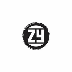 ZY Logo Initial Letter Monogram with abstrac circle shape design template