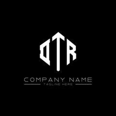 DTR letter logo design with polygon shape. DTR polygon logo monogram. DTR cube logo design. DTR hexagon vector logo template white and black colors. DTR monogram, DTR business and real estate logo. 