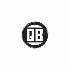 QB Logo Initial Letter Monogram with abstrac circle shape design template