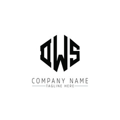 DWS letter logo design with polygon shape. DWS polygon logo monogram. DWS cube logo design. DWS hexagon vector logo template white and black colors. DWS monogram, DWS business and real estate logo. 