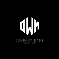 DWM letter logo design with polygon shape. DWM polygon logo monogram. DWM cube logo design. DWM hexagon vector logo template white and black colors. DWM monogram, DWM business and real estate logo. 