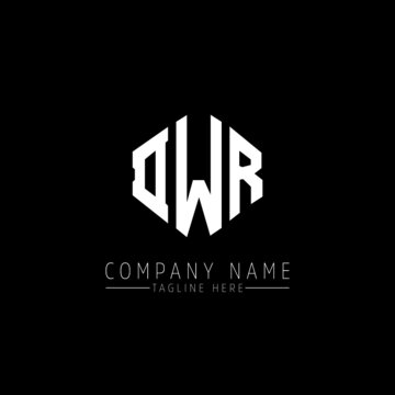 DWR letter logo design with polygon shape. DWR polygon logo monogram. DWR cube logo design. DWR hexagon vector logo template white and black colors. DWR monogram, DWR business and real estate logo. 