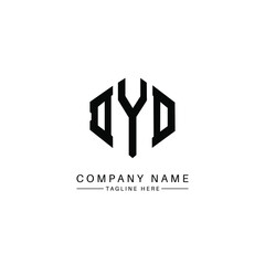 DYD letter logo design with polygon shape. DYD polygon logo monogram. DYD cube logo design. DYD hexagon vector logo template white and black colors. DYD monogram, DYD business and real estate logo. 