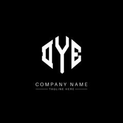 DYE letter logo design with polygon shape. DYE polygon logo monogram. DYE cube logo design. DYE hexagon vector logo template white and black colors. DYE monogram, DYE business and real estate logo. 