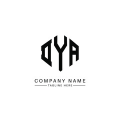 DYA letter logo design with polygon shape. DYA polygon logo monogram. DYA cube logo design. DYA hexagon vector logo template white and black colors. DYA monogram, DYA business and real estate logo. 
