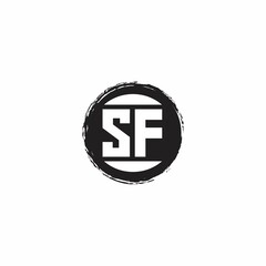Fototapeta premium SF Logo Initial Letter Monogram with abstrac circle shape design template