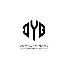 DYG letter logo design with polygon shape. DYG polygon logo monogram. DYG cube logo design. DYG hexagon vector logo template white and black colors. DYG monogram, DYG business and real estate logo. 