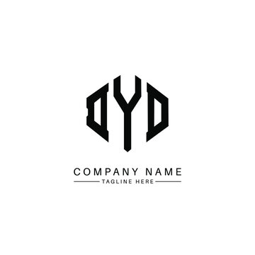 DYD letter logo design with polygon shape. DYD polygon logo monogram. DYD cube logo design. DYD hexagon vector logo template white and black colors. DYD monogram, DYD business and real estate logo. 