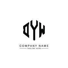 DYW letter logo design with polygon shape. DYW polygon logo monogram. DYW cube logo design. DYW hexagon vector logo template white and black colors. DYW monogram, DYW business and real estate logo. 