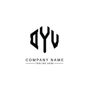 DYV letter logo design with polygon shape. DYV polygon logo monogram. DYV cube logo design. DYV hexagon vector logo template white and black colors. DYV monogram, DYV business and real estate logo. 