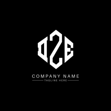 DZE letter logo design with polygon shape. DZE polygon logo monogram. DZE cube logo design. DZE hexagon vector logo template white and black colors. DZE monogram, DZE business and real estate logo. 