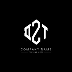 DZT letter logo design with polygon shape. DZT polygon logo monogram. DZT cube logo design. DZT hexagon vector logo template white and black colors. DZT monogram, DZT business and real estate logo. 