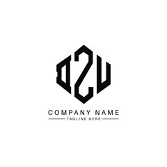 DZU letter logo design with polygon shape. DZU polygon logo monogram. DZU cube logo design. DZU hexagon vector logo template white and black colors. DZU monogram, DZU business and real estate logo. 