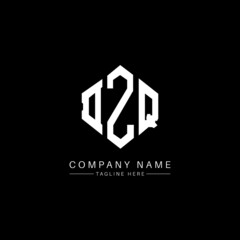 DZQ letter logo design with polygon shape. DZQ polygon logo monogram. DZQ cube logo design. DZQ hexagon vector logo template white and black colors. DZQ monogram, DZQ business and real estate logo. 