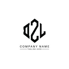 DZL letter logo design with polygon shape. DZL polygon logo monogram. DZL cube logo design. DZL hexagon vector logo template white and black colors. DZL monogram, DZL business and real estate logo. 