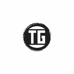 TG Logo Initial Letter Monogram with abstrac circle shape design template