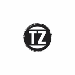 TZ Logo Initial Letter Monogram with abstrac circle shape design template