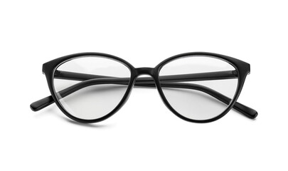 Fototapeta premium Stylish eyeglasses on white background