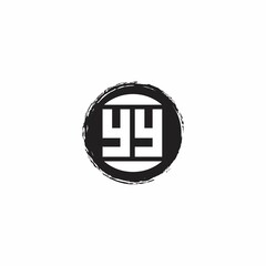 YY Logo Initial Letter Monogram with abstrac circle shape design template