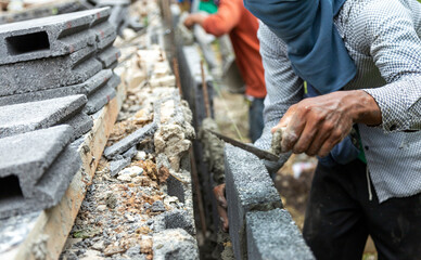 making brickwall fence for safty home